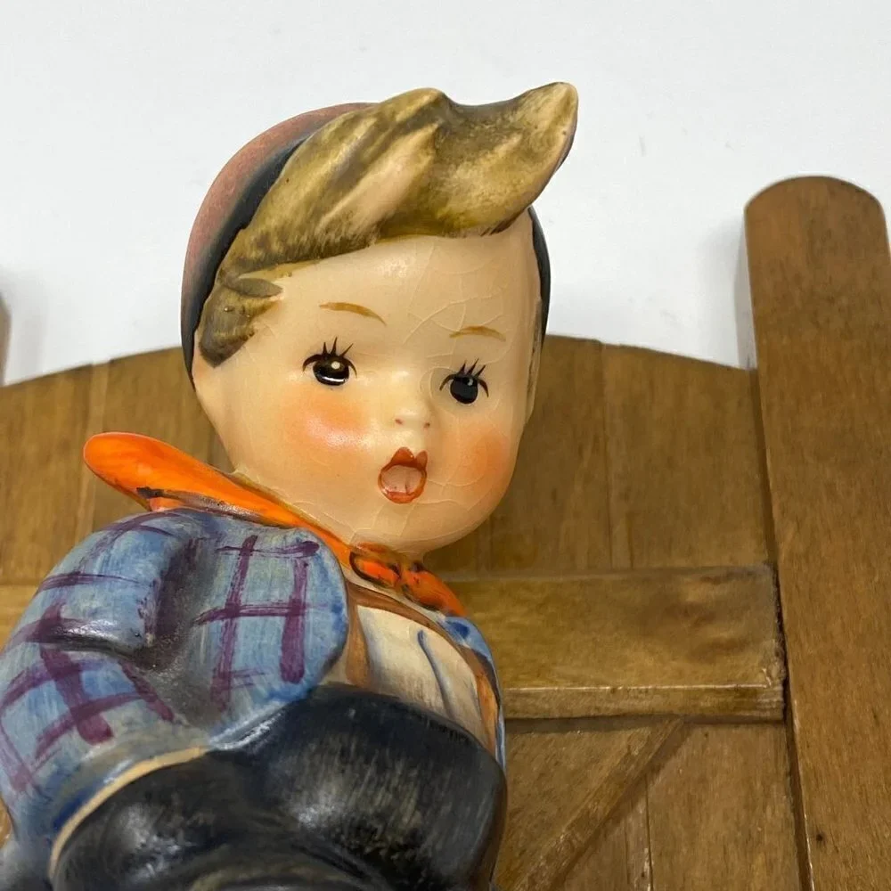 GOEBEL MI HUMMEL GOOSE GIRL FARM BOY BOOKENDS Vintage Rare